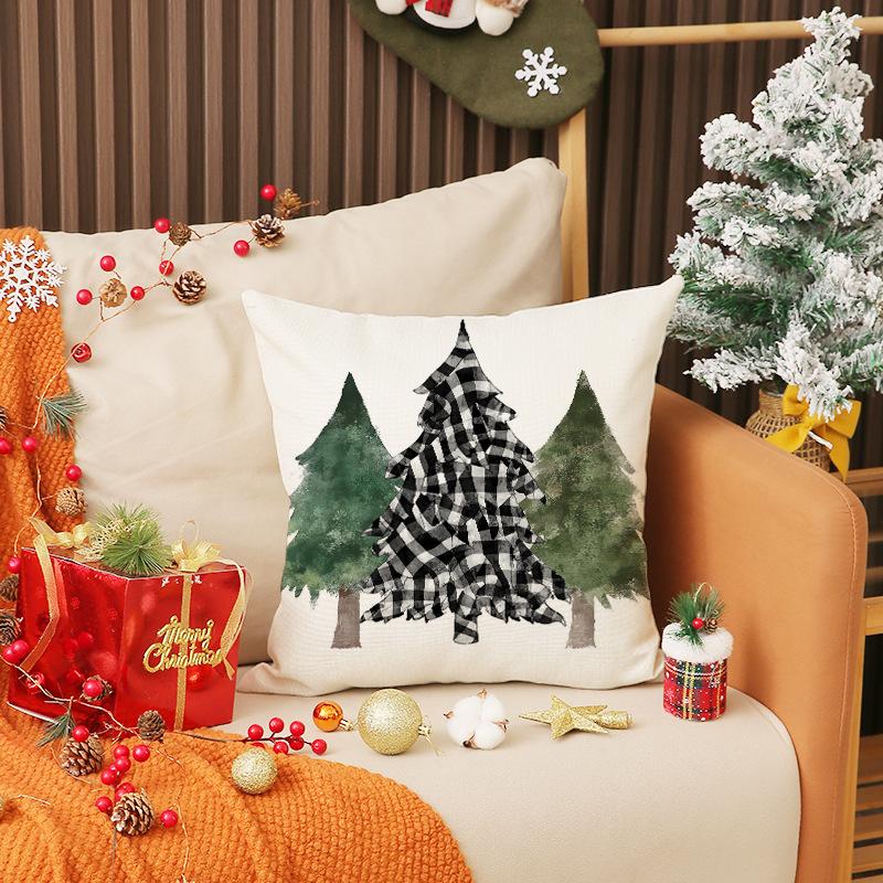 

Новая Рождественская Наволочка для Подушки Атмосферная Декоративная Подушка Льняная Наволочка с Принтом Снеговика Подушка для Дивана в Гостиной 45X45cm (pillowcase only)