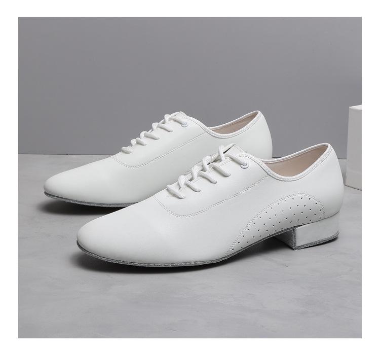 

Мужские удобные туфли для бальных танцев с мягкой подошвой, пробитые вручную, для квикстепа, фокстрота и вальса 43