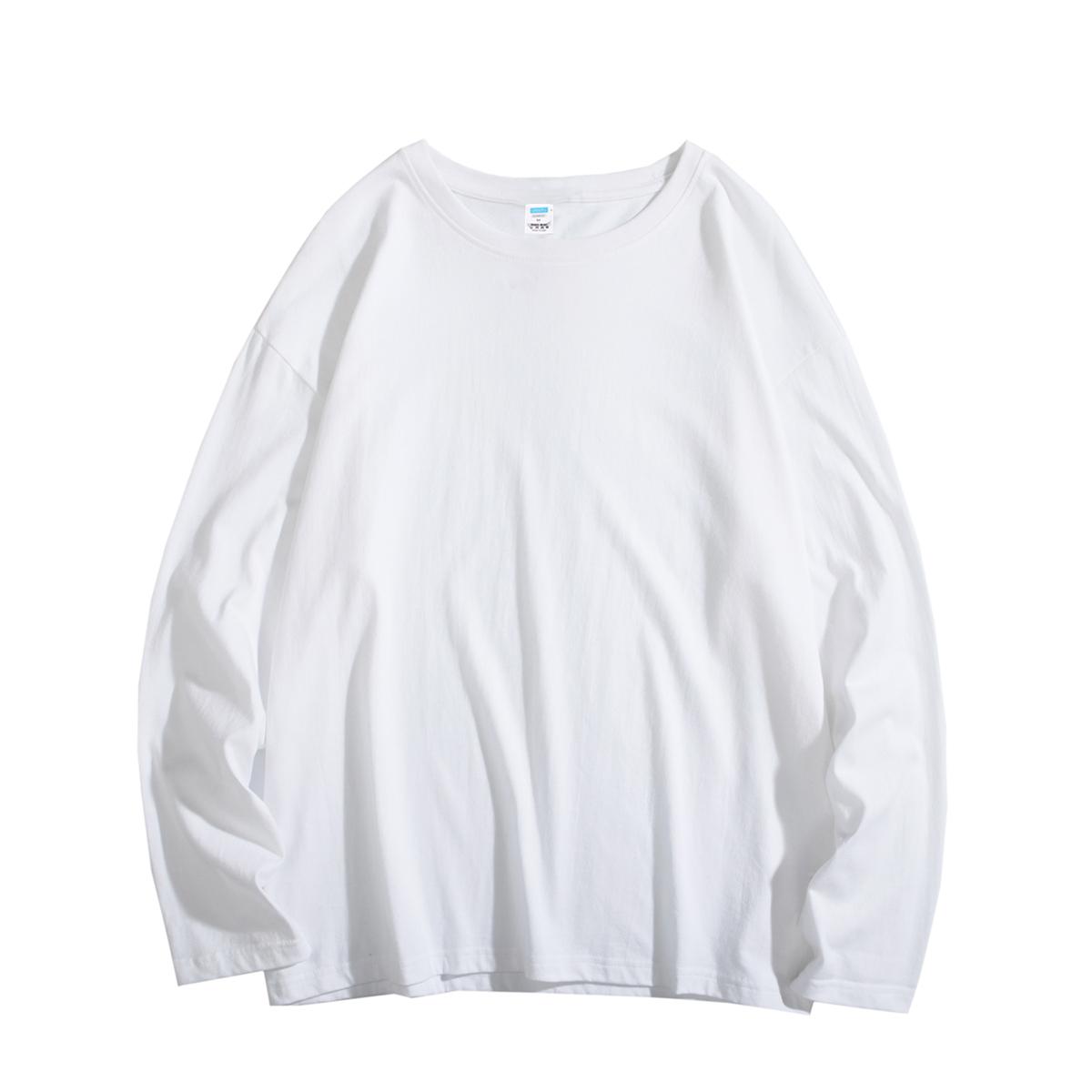 

2025 Весна Мужская Хип-Хоп Мешковатая Футболка Мужская Длинный Рукав Модные Футболки Хлопок Люксовый Бренд Топы Повседневные Однотонные Мужские Топы Футболки L белый