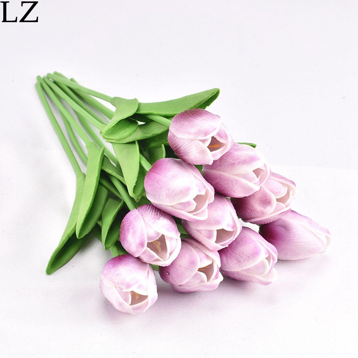 

Real Touch Wreath Bridal Bouquet Wedding Garland Room Artificial Plant Fake Flowers Tulipanes Tulip светло-фиолетовый