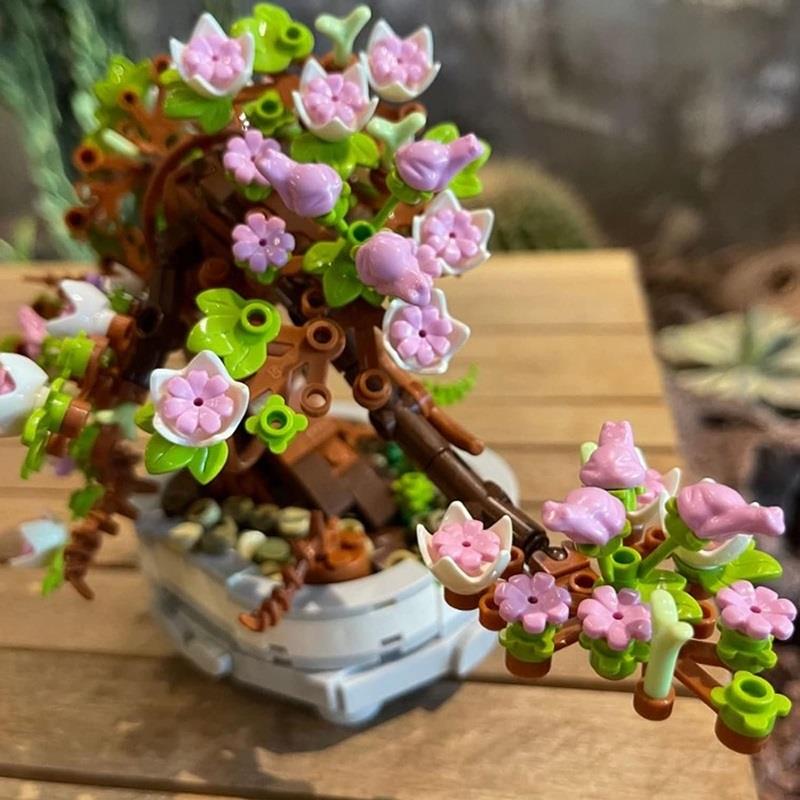 Construction Blocks Flowers Tree Bonsai Tree 462 Pieces