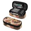 Pencil Bag Lightweight Durable 300D Polyester Smooth Zipper with Main Storage Mesh Pocket and Organized Pen Holders for Students