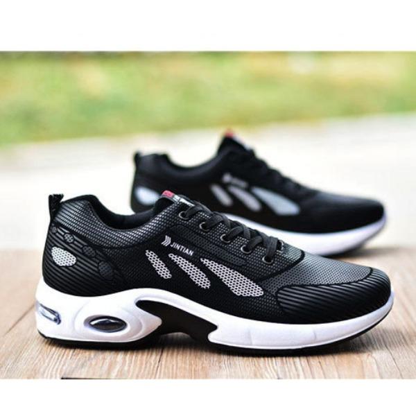 Men's Sports Shoes Leather Surface Casual White Shoes Korean Version Versatile Trendy Shoes Air Cushion Running Men's Shoes Board Shoes