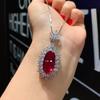 Jewelry Colored Treasure Retro Simulation Emerald, Red Treasure Big Dan Shape Pendant Main Stone 10 * 20