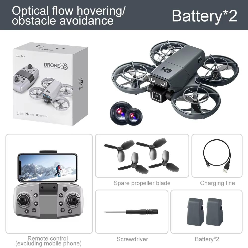2025 New V86 Mini Remote Control Drone with 4K HD Camera, Foldable Quadcopter, Intelligent Obstacle Avoidance, Toy Airplane, Gift for Kids