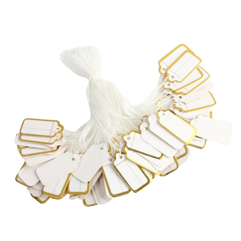 Jewellery Labeling Price Tag Set Paper Blank Display Marking Tags with String for Earrings Necklaces