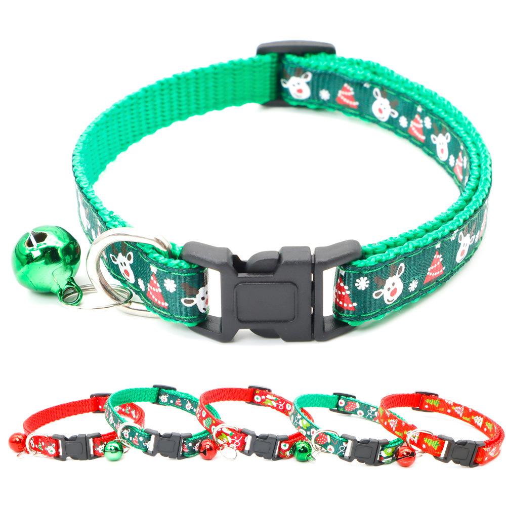 Christmas Pet Collars for Small Dogs Cat  Adjustable Safety Buckle Necklace Chihuahua Puppy Kittens Puppy Collar Pet Accessoires