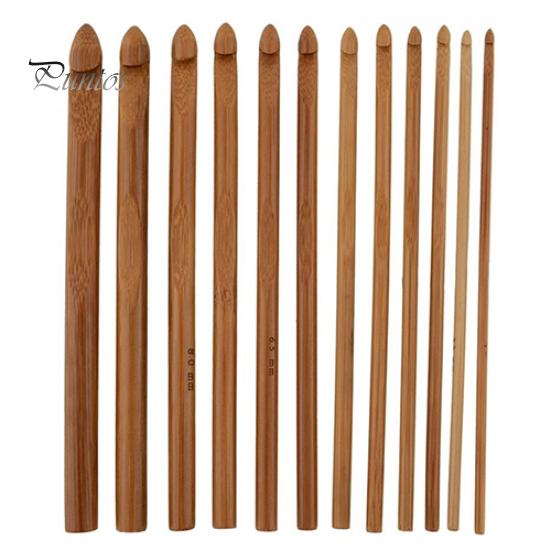 

12 шт. Бамбукова ручка для в’язання гачком Набір спиць для в’язання з пряжі