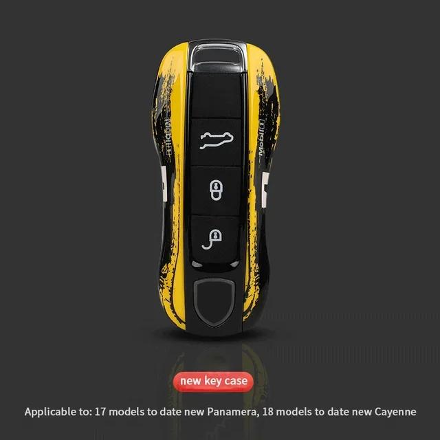 For Porsche 718 Cayenne Panamera 911 Macan Key Case Key Cover Taycan Cayman Boxster Key Shell Car Accessories Protective Case