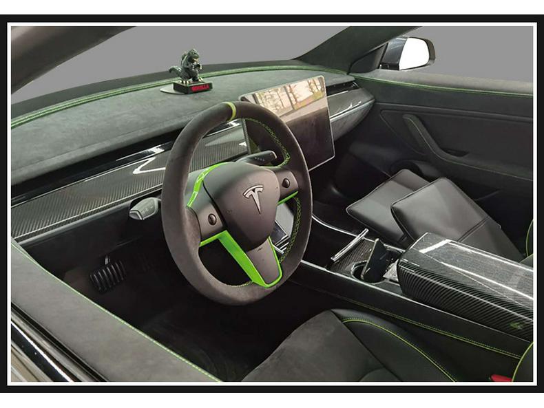 Pink Alcantara Interior Upgrade for Tesla: Personalized Multi-Color Design