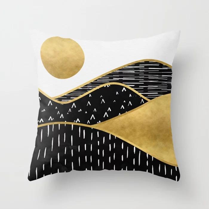 

Popular Golden Mountain Peak Pillow Case Home Sofa Pillow Cushion Cover Fresh Side Sleep Premium Durable Quality (as the picture-72274-)-45*45cm
