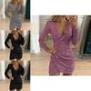 Elegant Women Sequin Christmas Bodycon Dress For Evening Parties And Events