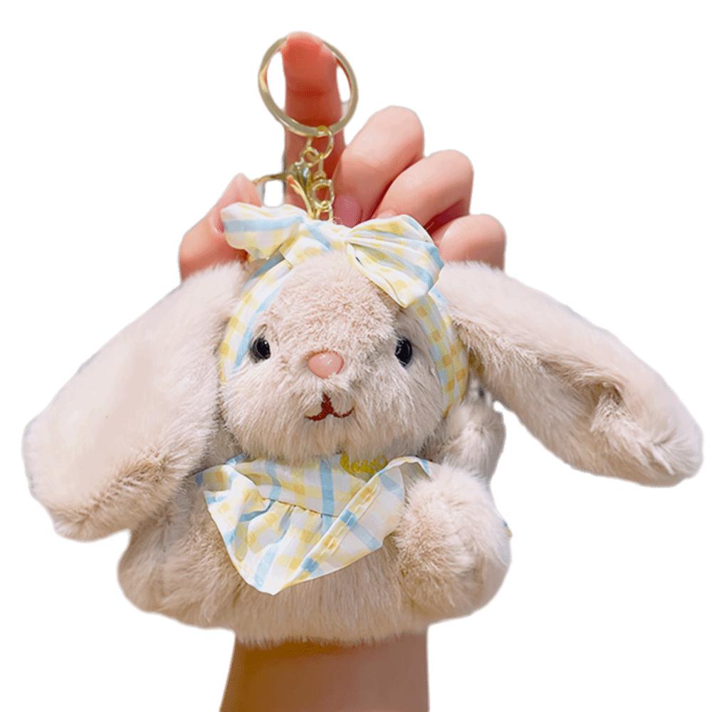 Bow Easter Stuffed Bunny Keychain Creative Rabbit Pendant Bag Charm Plush Toy Key Ring  Companion