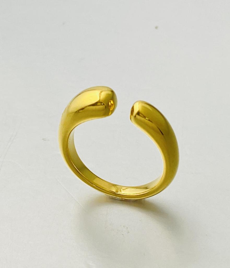 Anel Irregular Gota d'Água Ajustável em Aço Inoxidável - Estilo Frio Europeu e Americano