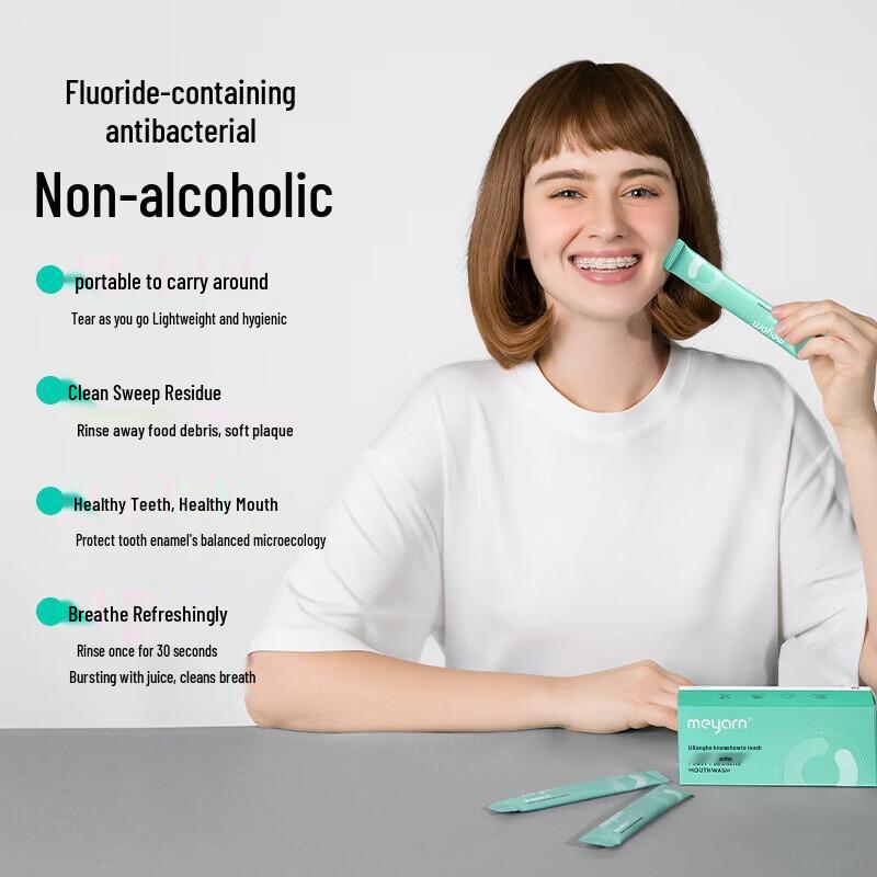 meyarn Lime Mint Fluoride Mouthwash, 12ml X 20 Sachets