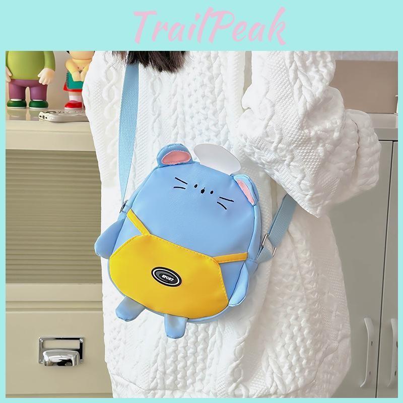 Cartoon Adorable Kids Crossbody Bag Featuring Stylish Color Blocking For Boys Girls And
