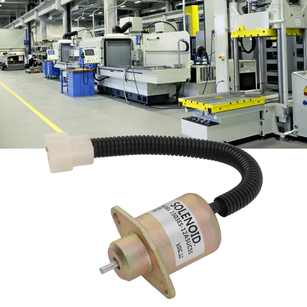 12V Fuel Shut Off Solenoid Valve,1503es 12a5uc5s for Generator, Efficient , Iron Construction, Easy Installation
