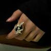 Exaggerated Irregular Metal Pleated Rings For Women Vintage Minimalist Personality Rings Jewelry Gifts