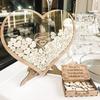 Wedding Guest Book with Stand Heart Shaped Wooden Wedding Sign Drop Box Guest Signature Guidelines