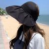Women Summer UV Protection Wide Brim Foldable Sunshade Hat Bucket Hat Sun Cap Beach Cap