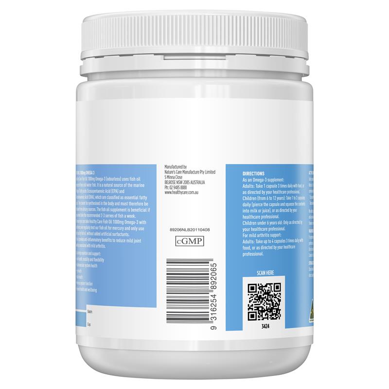 Healthy Care Fish Oil 1000mg 400 Capsules X 6