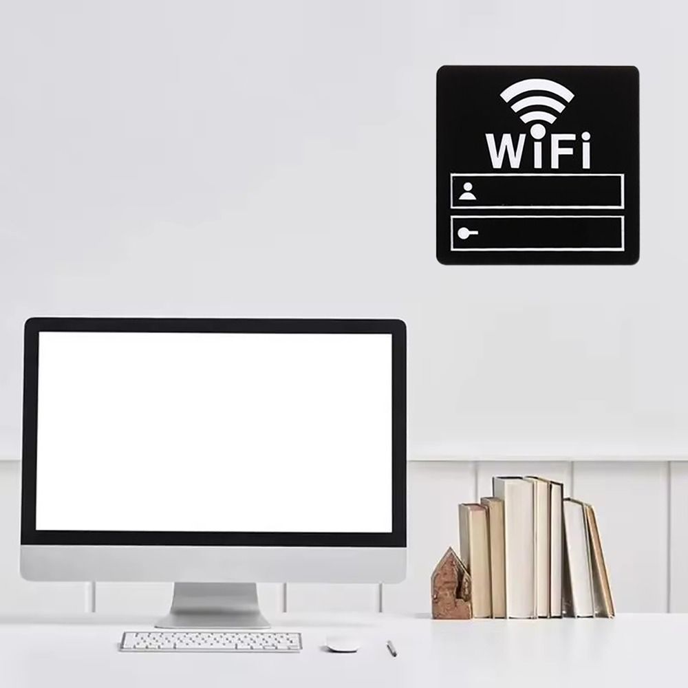 Selbstklebende Öffentliche Ladenbeschilderung Wiederbeschreibbare Spiegel-Wandaufkleber WLAN-Hinweistafel Wandaufkleber