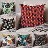 Retro Polka Dot Floral Pillow Retro Style Cushion Cover Throw Pillow Cover Hidden Button Durable Polyester Chair Cushion