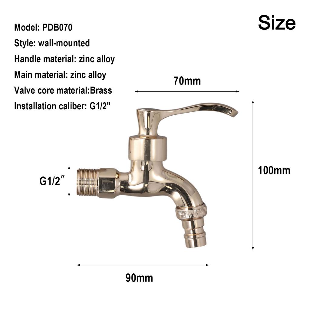 Anituqe Washing Machine Faucet Crane Decorative Outdoor Faucet Vintage Garden Sink Faucet Wall Single Cold Mop Sink Faucet
