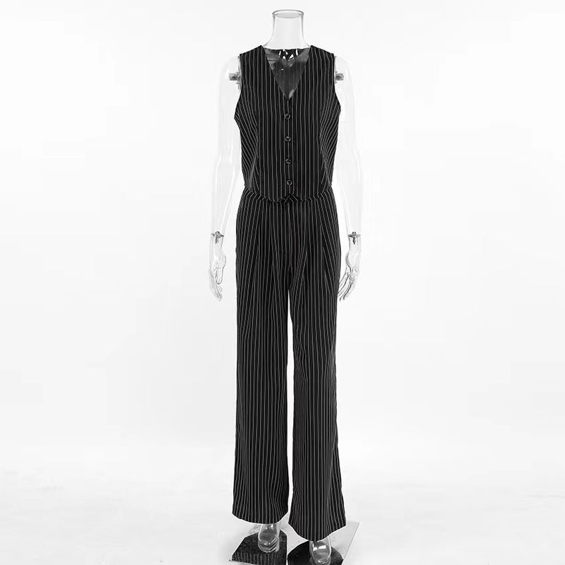 

Жилет в западном стиле, новый, черно-белая полоска, без рукавов, жилетный костюм, полосатый жилет и брюки Stripes L