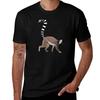 Ring Tailed Lemur Pattern Tshirt Simple Line Art Print Tee
