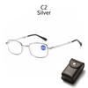 Portable Metal Foldable Reading Glasses Ultralight Men Business Presbyopia Glasses Eyewear With Random Case +0.5To+4.0