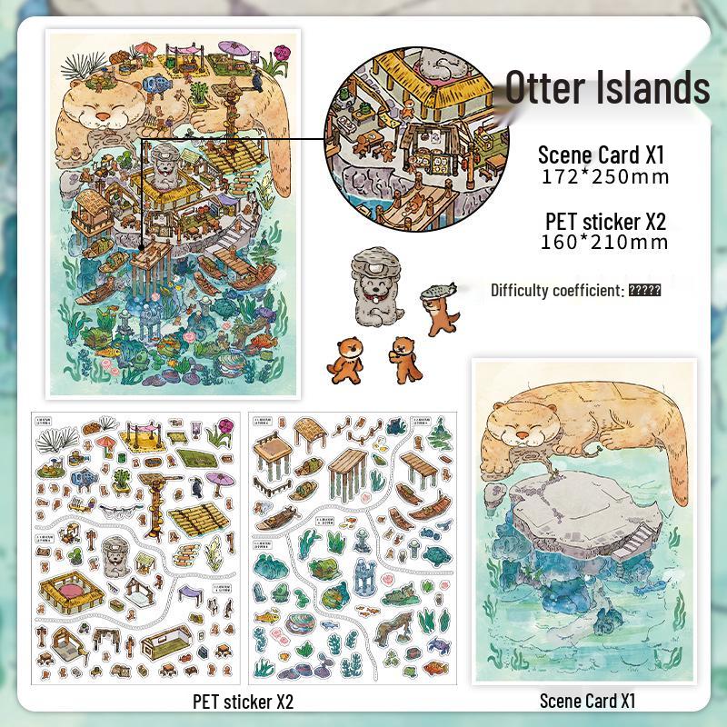 Infeel.Me My Little House 3D Scenery Stickers - Miniature Two-Layer Quiet Book Series