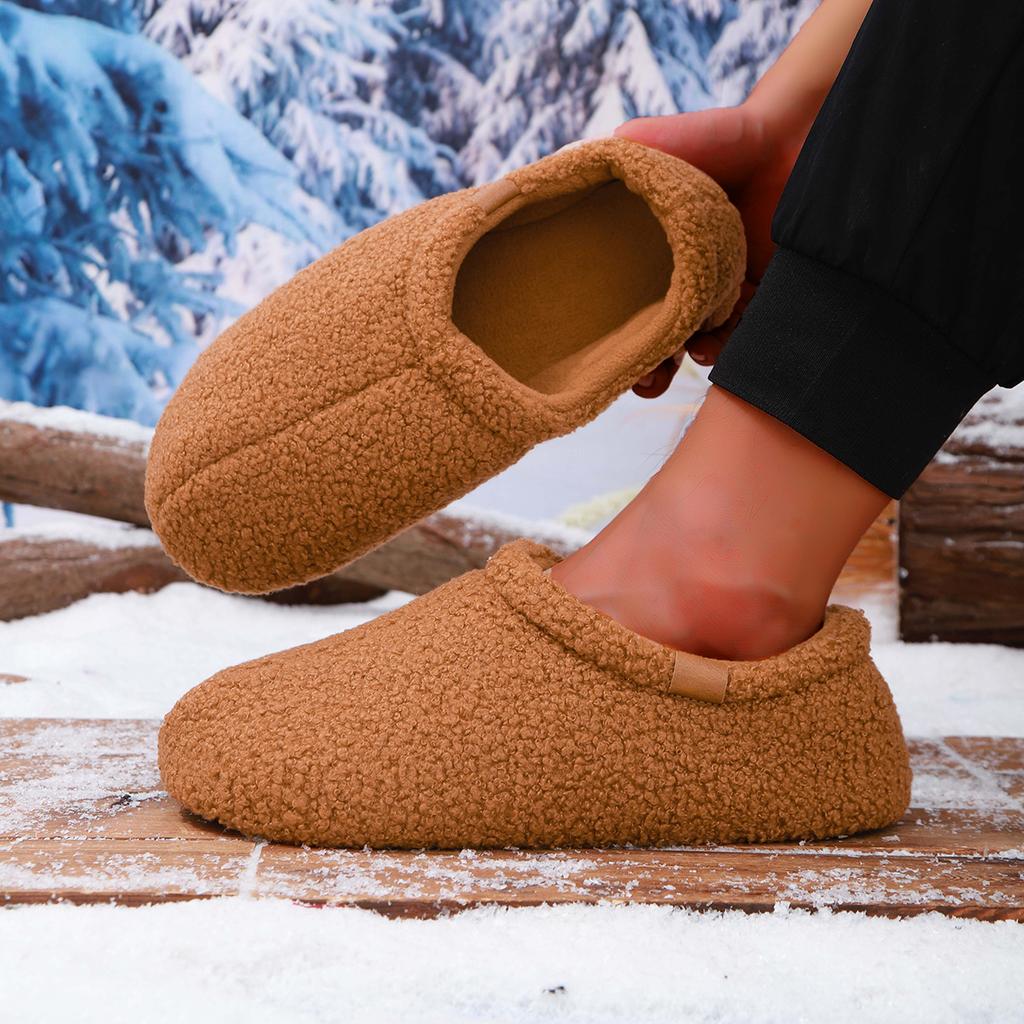 New Men Winter Slippers High Quality Soft Plush Warm Slippers for Women Non-Slip Indoor Home Footwear Comfortable Couples Shoes
