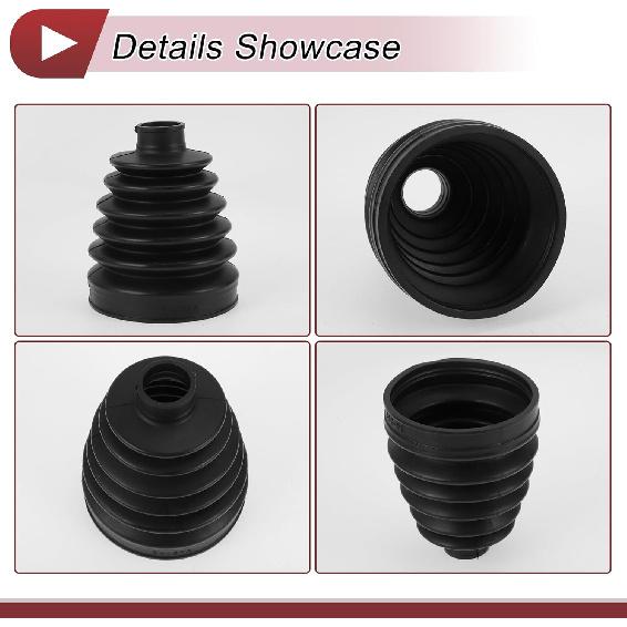 1 Set CV Joint Boot Kit for Toyota Sienna 2011-2015 for Lexus ES350 2007-2010 Outer Constant Velocity Joint Boot W/Clamps No.044280W060 Black Rubber