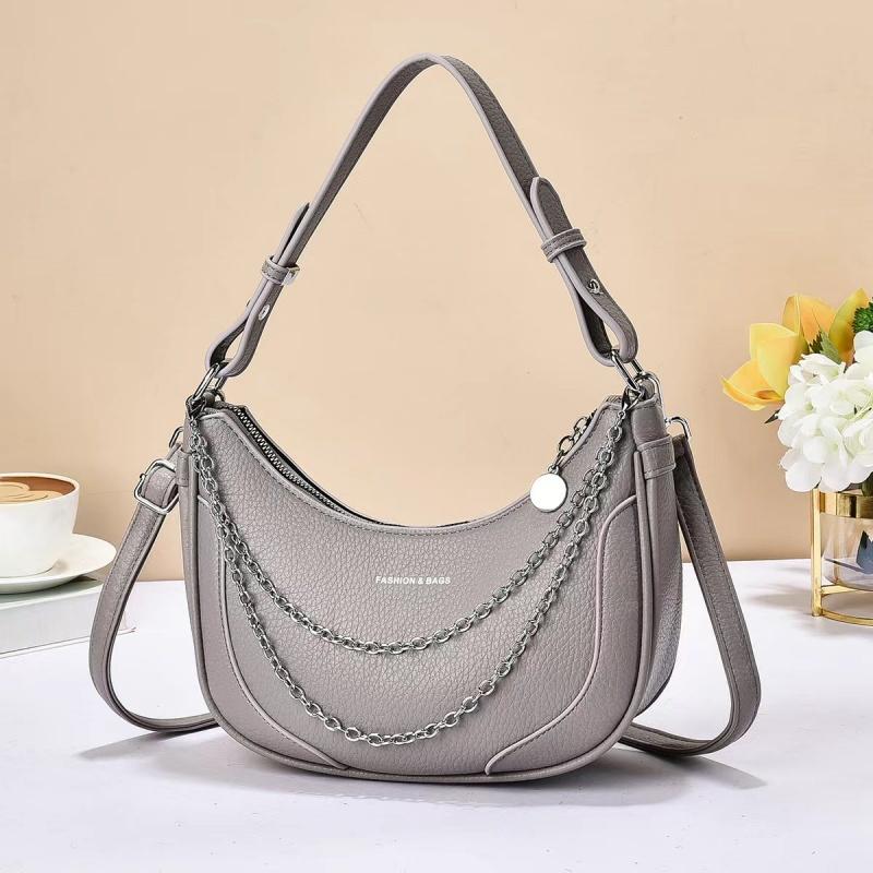 Women's Crescent Shoulder Bag - Multi Layer Chain Detail Fashion Crossbody Bag Suitable for Daily and Party Women's Gift