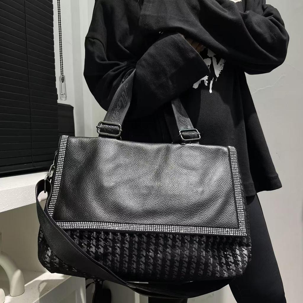 Women'S Splicing Tote Bag Large Capacity Flip Diagonal Span Handbag