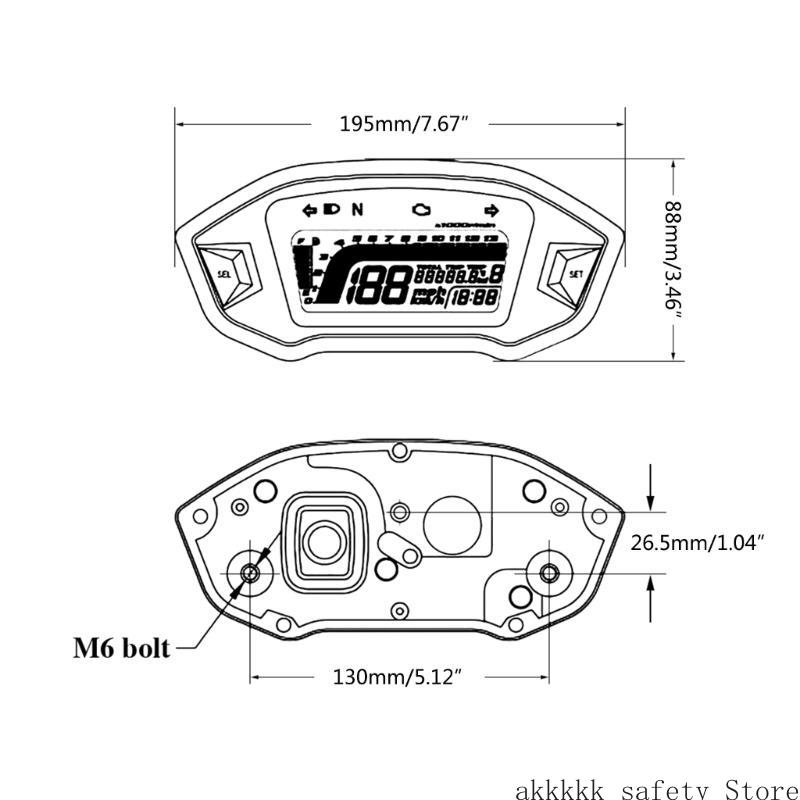 XXFF Motorcycle Speedometer LCDDisplay Universal Thermometer Digital Display Durable