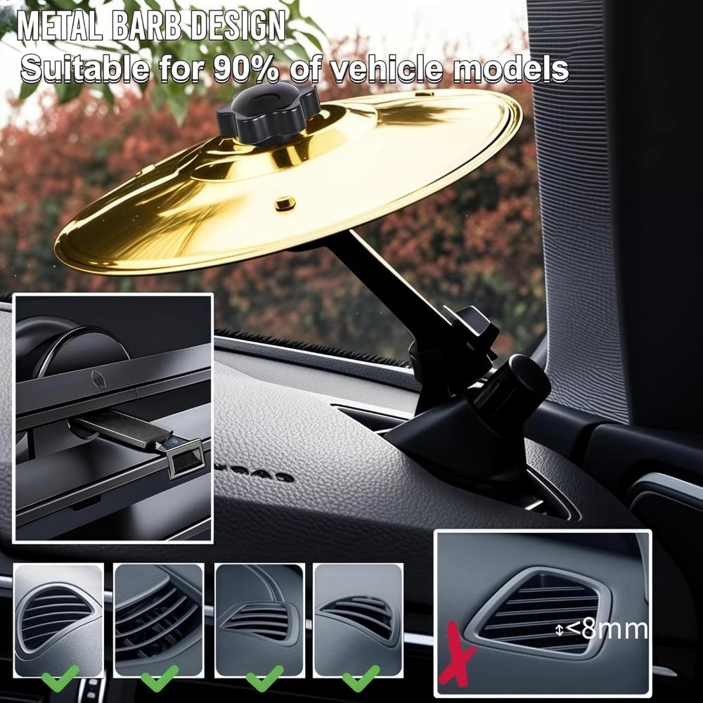 1Pcs Car Crash Cymbal Air Vent Mini Drum Car Hand-shooting Cymbals Car Drum Cymbal Air Vent Musical Instrument For Car Interiors