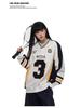 2025 Autumn/Winter Unisex V-Neck Retro Badge Embroidery Sweatshirt