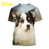 New Popular Border Collie 3D Printed T-shirt Fashion Cute Dog Unisex Animal Round Neck Casual Short Sleeve