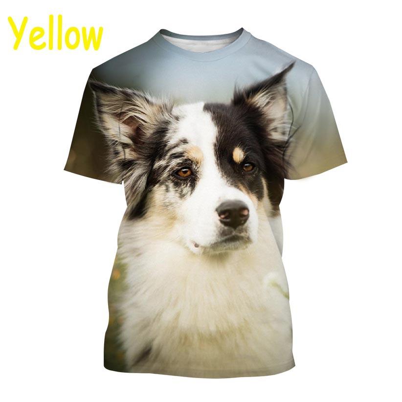 New Popular Border Collie 3D Printed T-shirt Fashion Cute Dog Unisex Animal Round Neck Casual Short Sleeve