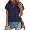Loose Short Sleeve Solid Color Round Neck Tshirt for Spring Summer