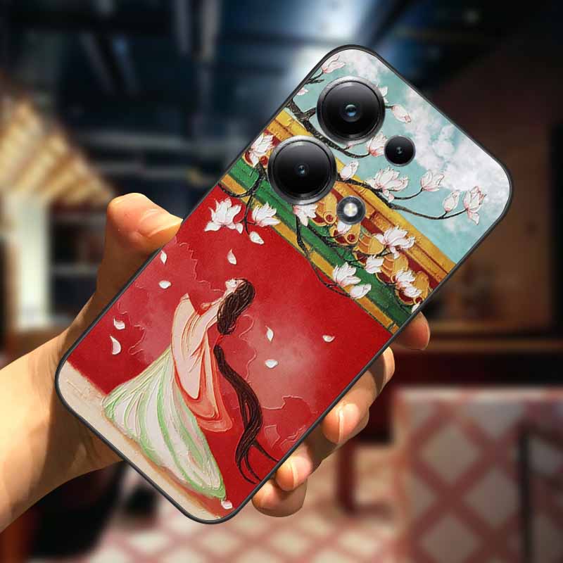 For Xiaomi Redmi Note 13 13pro 5G Case 3D Relief Flower Emboss Soft Silicone Cover For Redmi Note 13 pro Plus Owl interest Cases