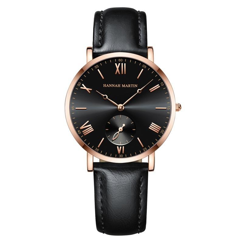 Hot-Selling Watch Two and a Half Hands Casual Business Women's Leather Strap Wristwatch Elegant Women's Watch