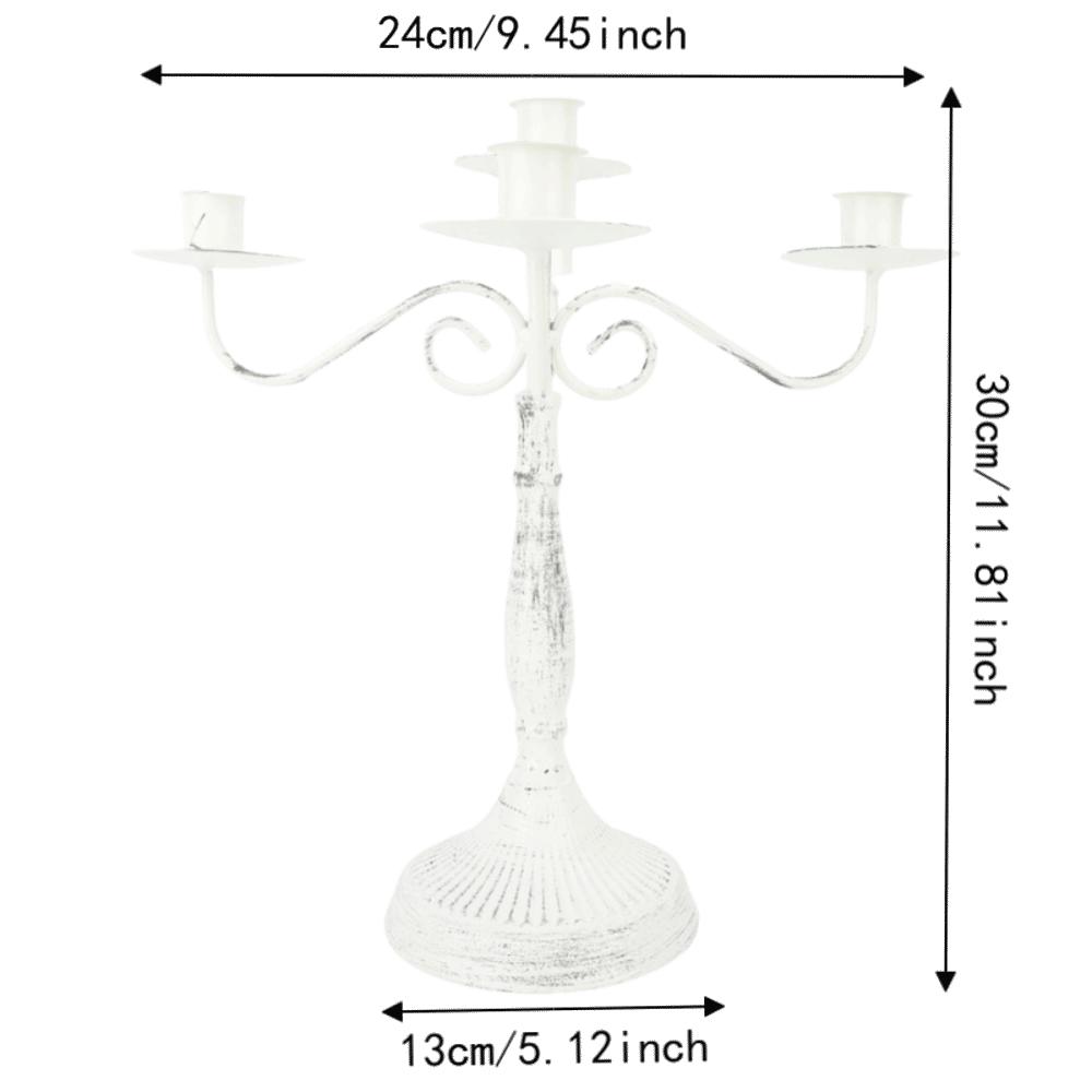 White Pillar Candle Holder Cast Iron Candlestick Holder Decorative Candle Stand  Dining Table