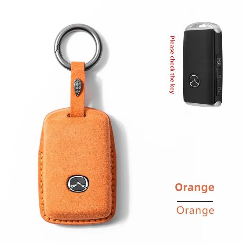 Mazda Car Key Cover Premium Leather Flip Key Case Compatible with Mazda 3 4 5 Models Auto Accessories Shell Buckle Bag