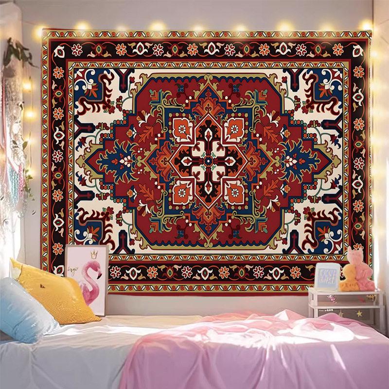 Persisches Mandala-Wandteppich, Boho Vintage Ethnische Ästhetik Wandbehang für Schlafzimmer Wohnzimmer Studentenwohnheim Heimdekoration
