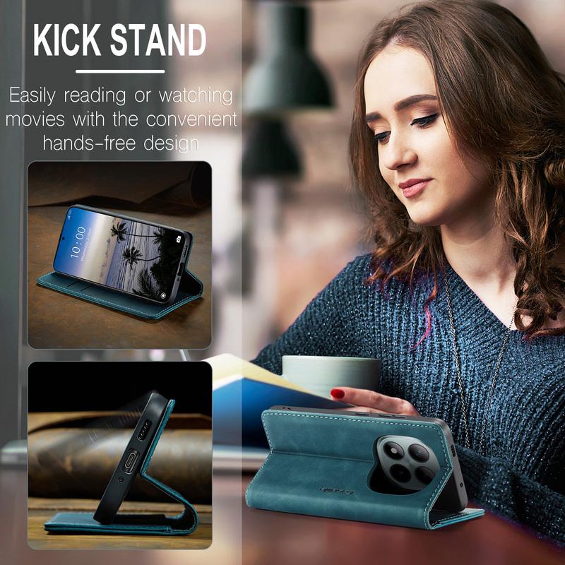 Luxury Retro Case for Xiaomi Redmi Note 15 Pro+ 5G Multiple Card Slots Stand Function Phone Cover for 15 Pro+ 5G Leather Wallet
