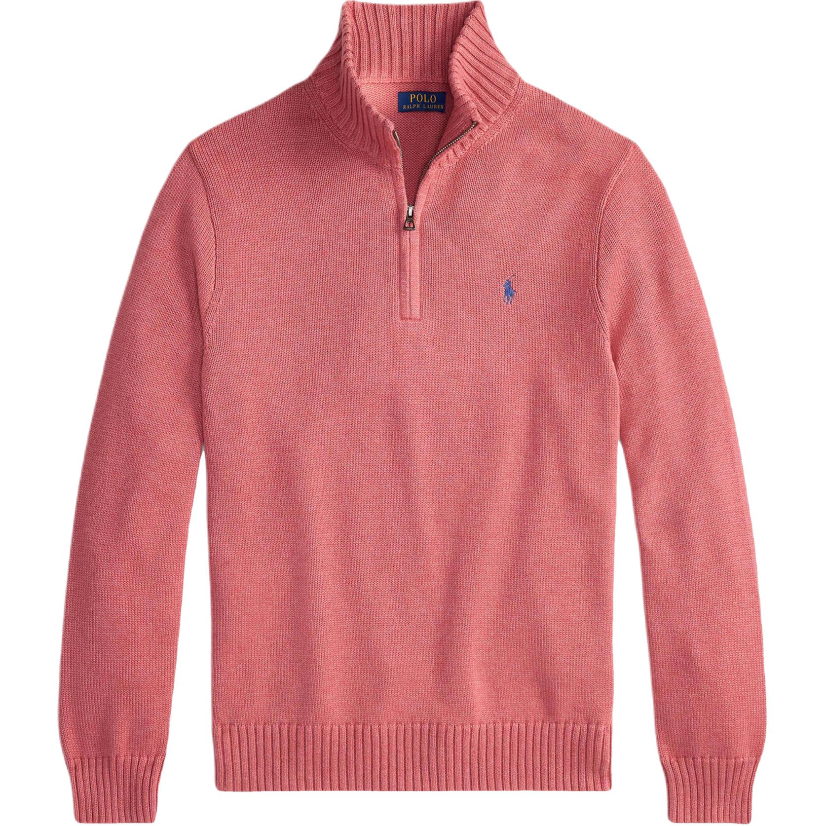 

Polo Ralph Lauren Хлопковый пуловер с вышитым логотипом-лошадкой, воротником-стойкой и молнией на четверть, с длинным рукавом, мужской, стандартный крой 710859939-512 M