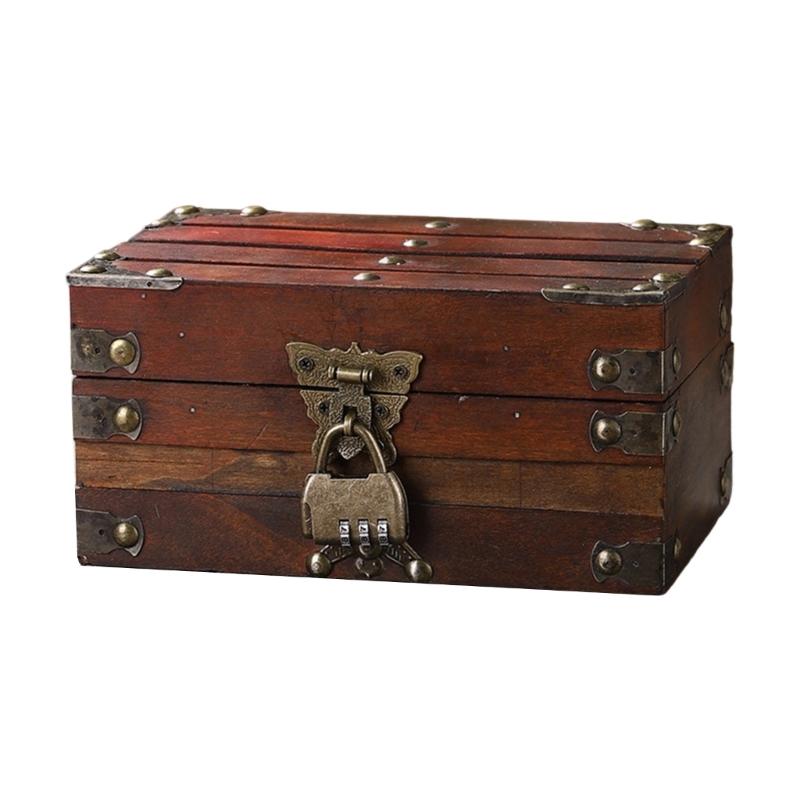 Ręcznie wykonana antyczna drewniana szkatułka na biżuterię z systemami bezpiecznych zamków, wielofunkcyjnymi przegródkami, do codziennego użytku